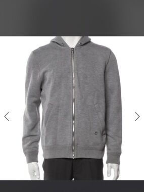Louis Vuitton Men's Gray Zip-Up Hooded Sweatshirt by Virgil